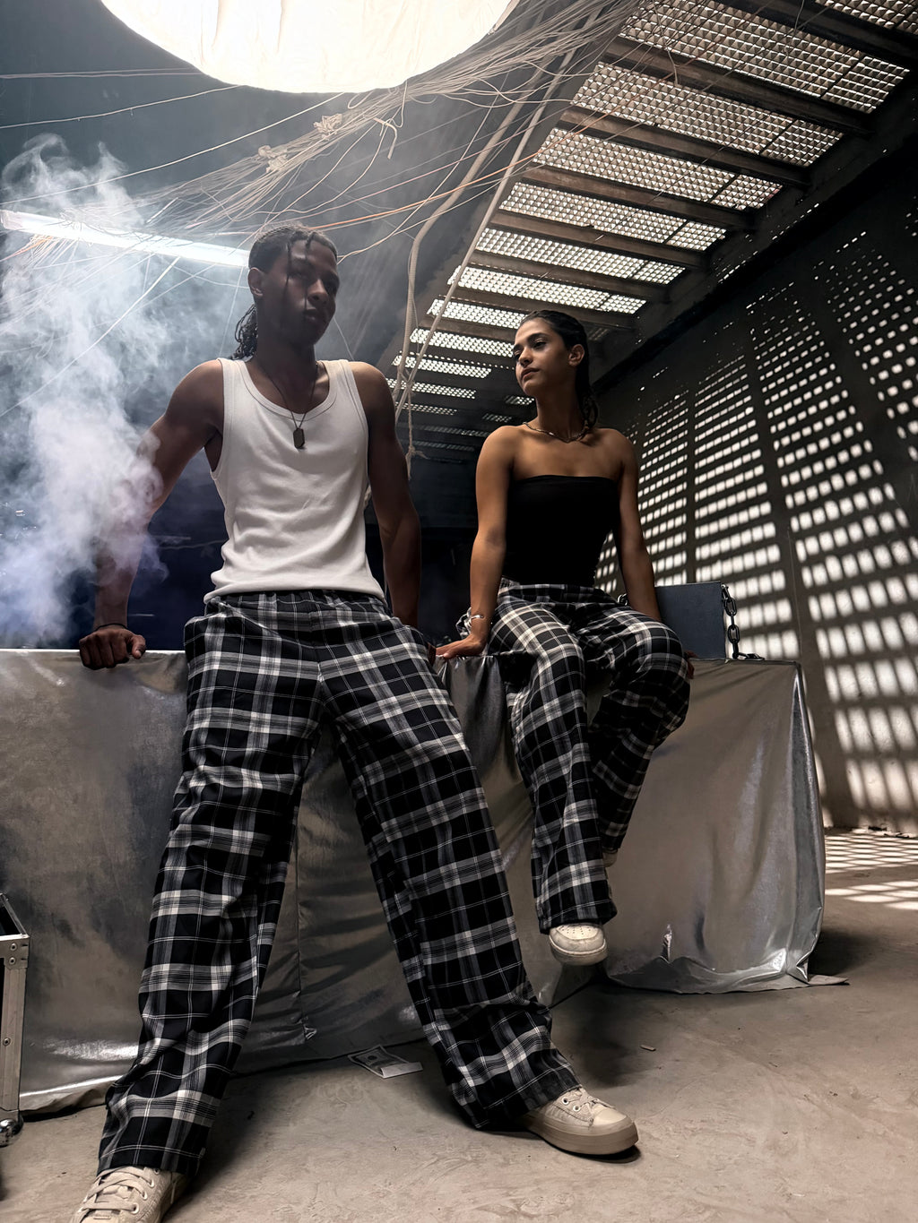 Black Plaid Pants