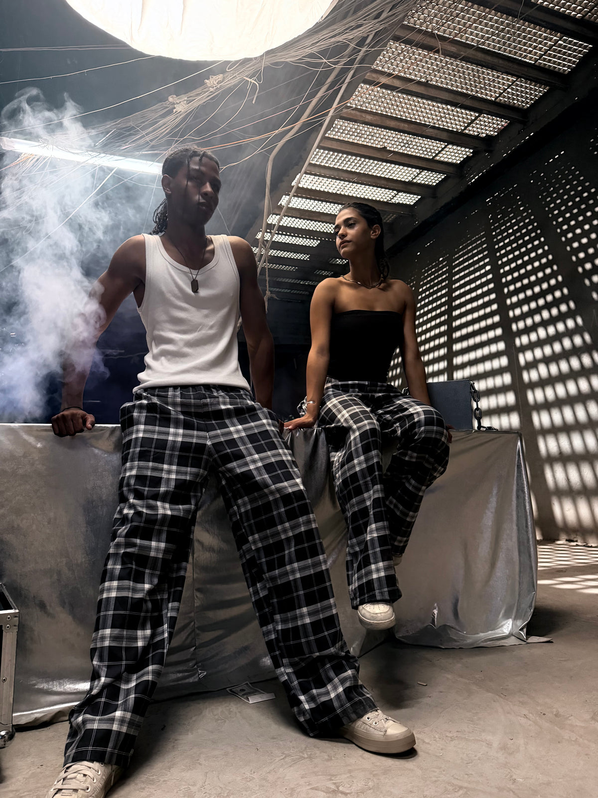 Black Plaid Pants