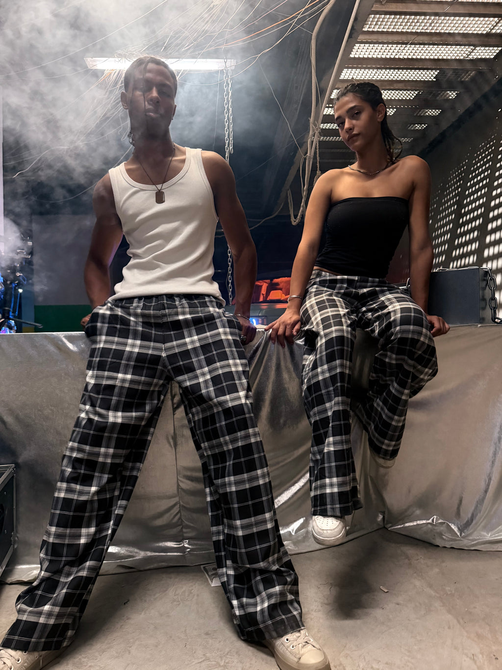 Black Plaid Pants