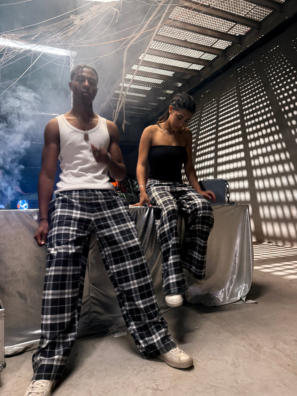 Black Plaid Pants